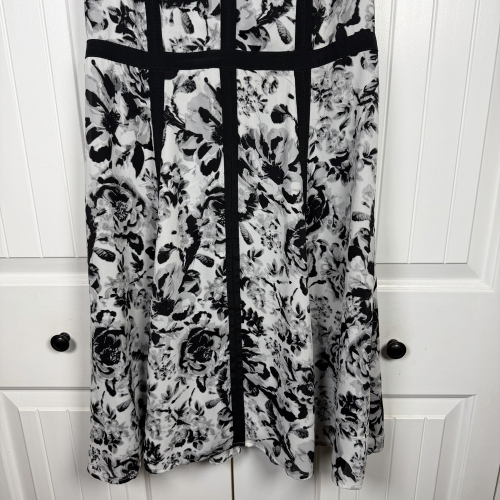 Talbots A Line Floral Black White Dress Sleeveless Lined Women's Size 6 - Picture 3 of 8